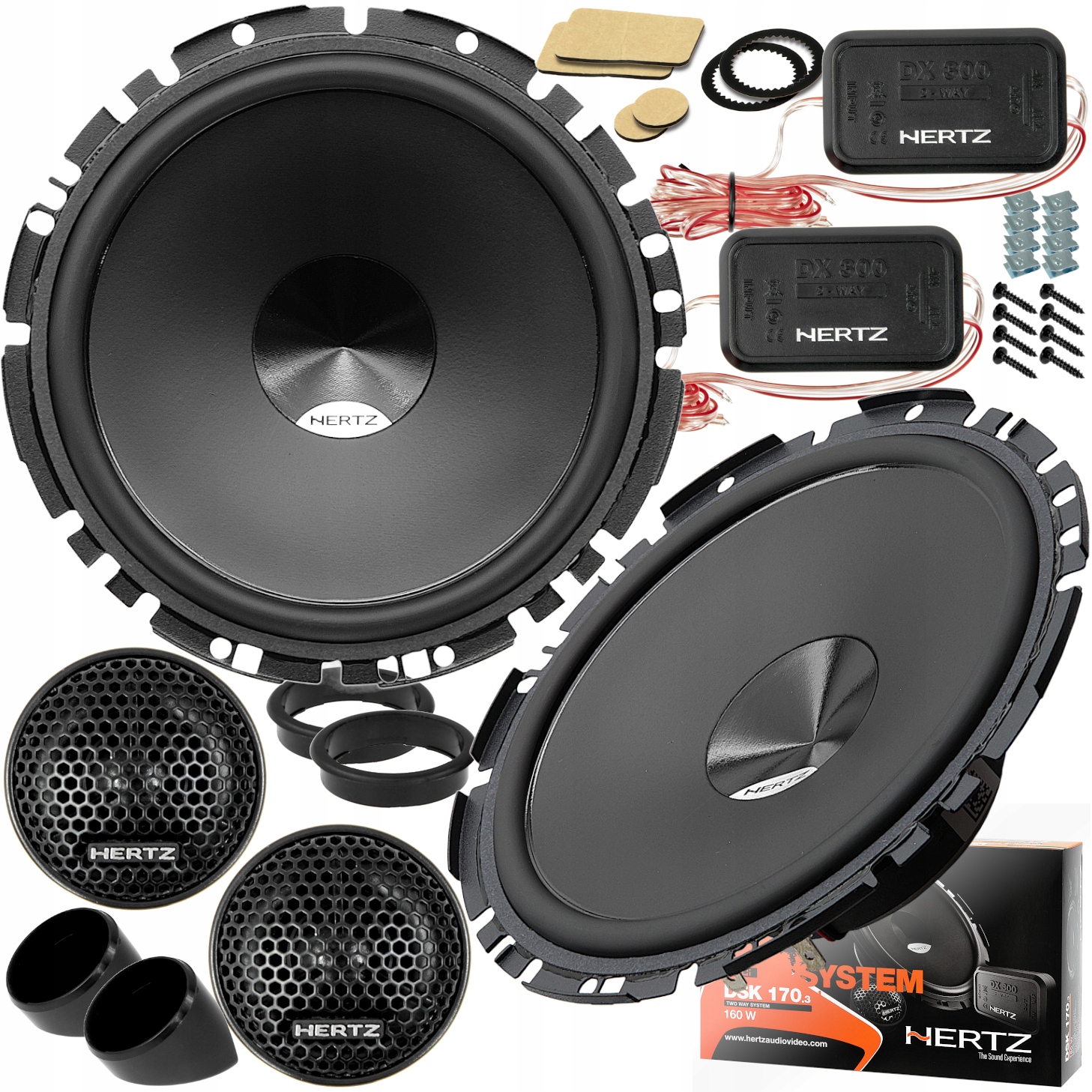 Hertz DSK170.3 Głośniki Samochodowe 165MM 16,5CM Systemy Odseparowane 160W