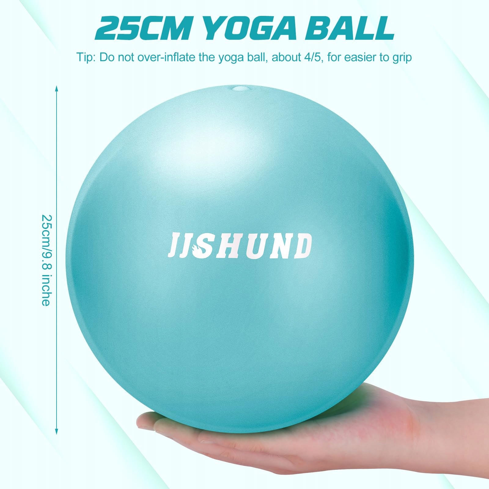 JJSHUND Piłka Pilates 25 cm Mała Miękka Piłka do Jogi i Fitness w Domu — miniatura 2
