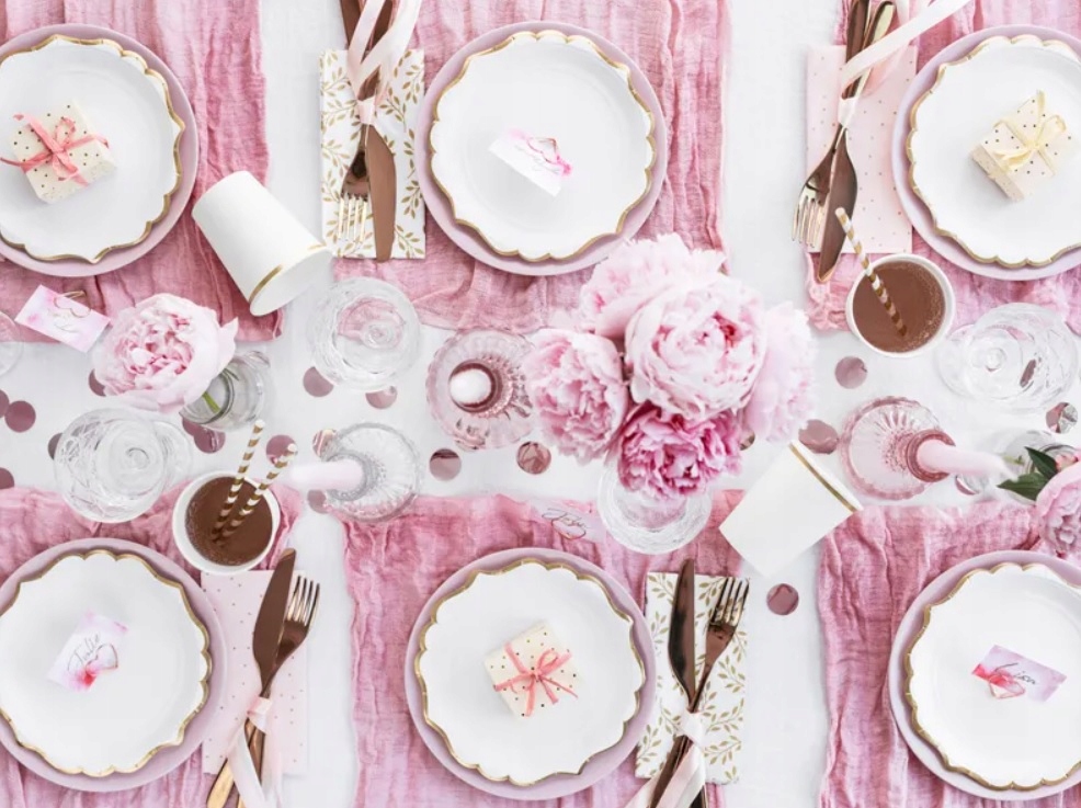 Komplet Biało Złote Kubeczki Talerzyki Papierowe Kubki Talerze Na urodziny Marka inna