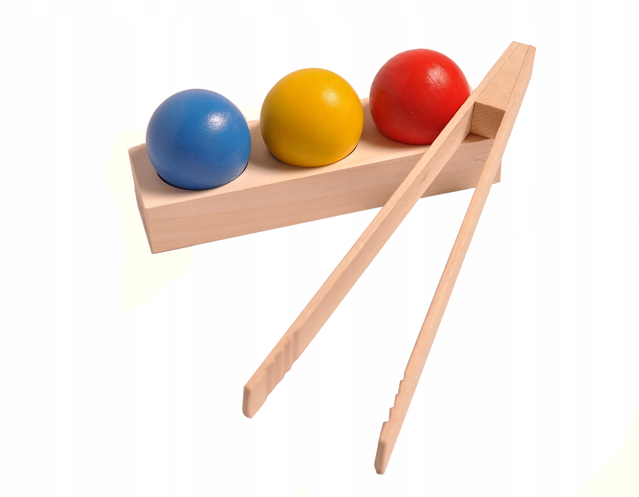 Drewniany sorter trzy kulki Montessori