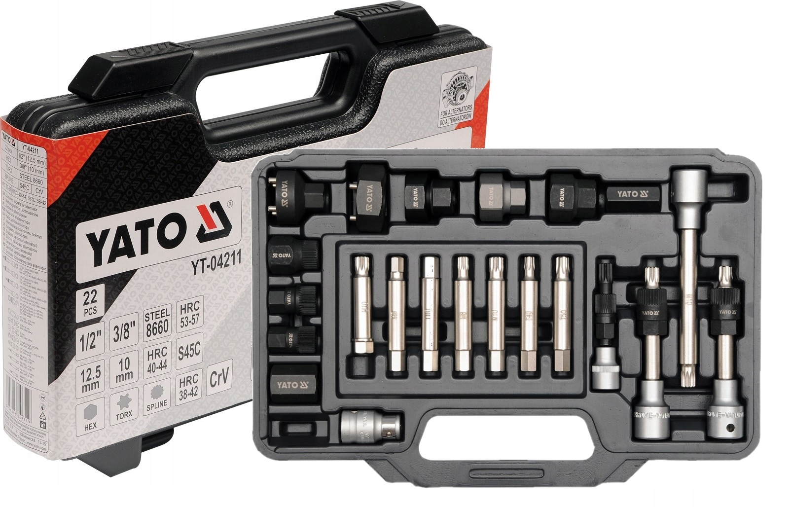 KLUCZE DO ALTERNATOROW ZE SPRZEGLEM KPL YT 04211