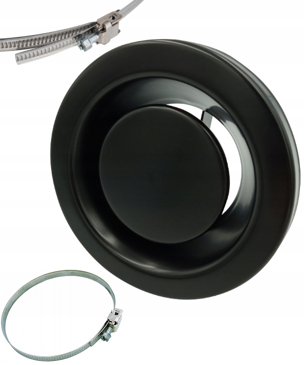 

Anemostat Wywiewny 125mm Czarny Ramka Opaska