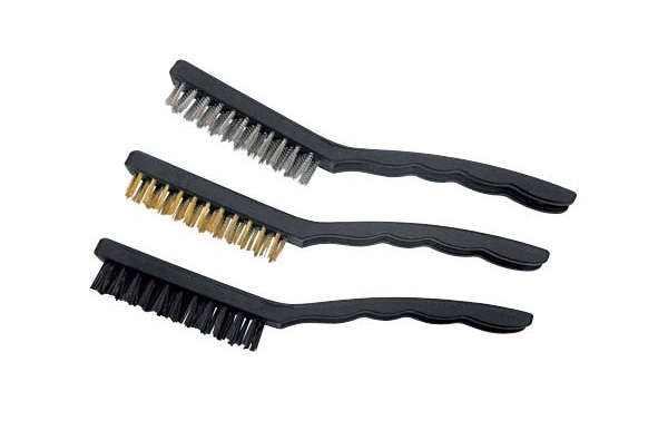 SZCZOTKA RĘCZNA DRUCIANA STAL MIEDŹ NYLON 3SZT