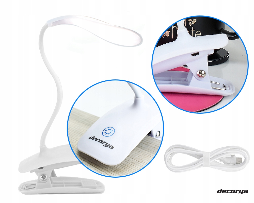 Lampka led przypinana klipsem DOTYKOWA ŚCIEMNIALNA Szerokość produktu 8 cm