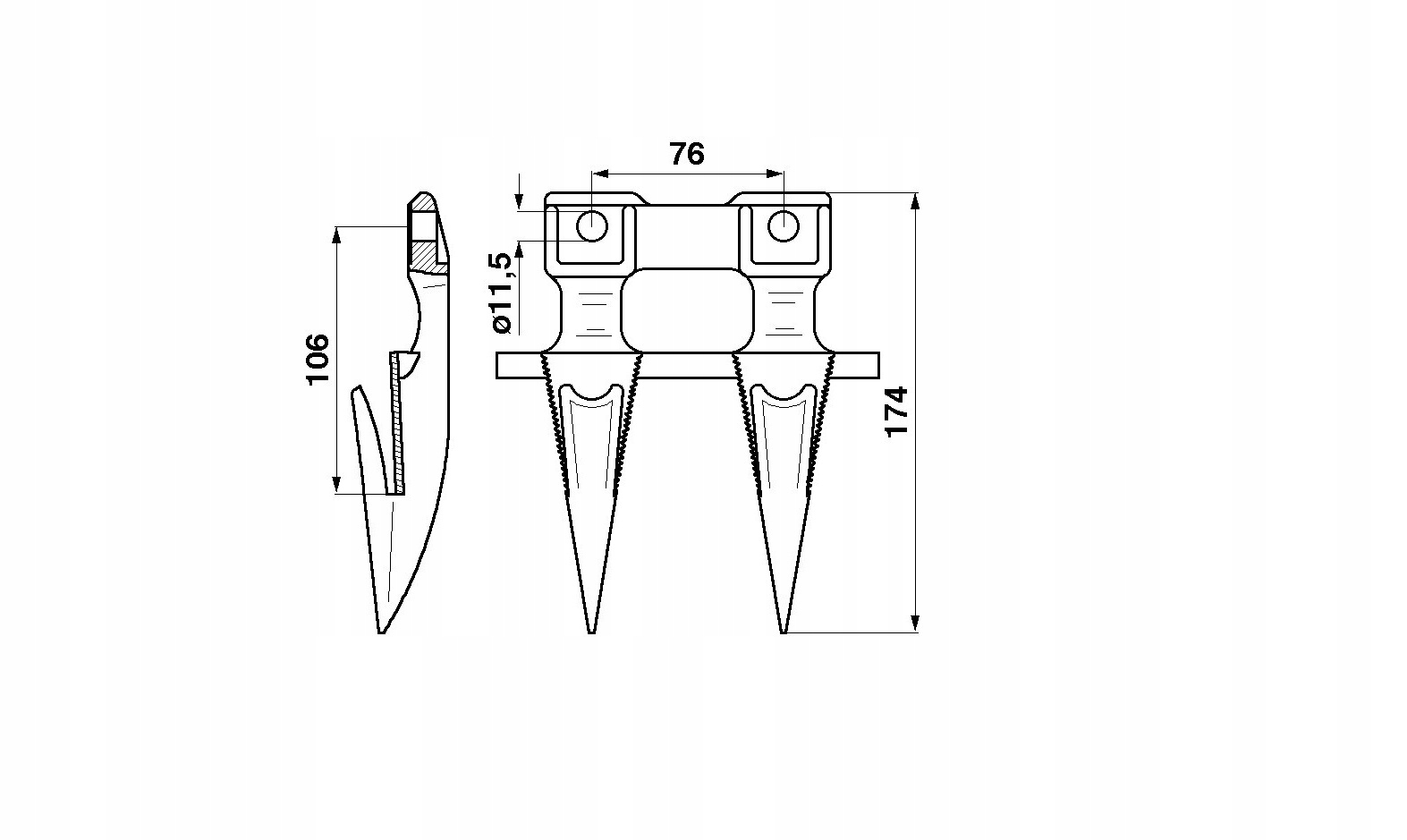 BAGNET PODWÓJNY MASSEY FERGUSON STARY TYP 609993M91 JAG
