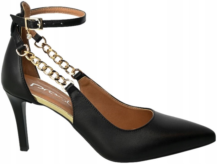 Prestige 2221 Lodičky S Řetízkem, Dámské Podpatky, vel. 37, Černé Dárek