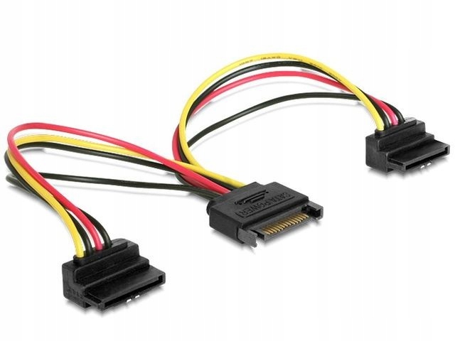 

Kabel Sata zasilający ->2xSATA kątowy 15cm