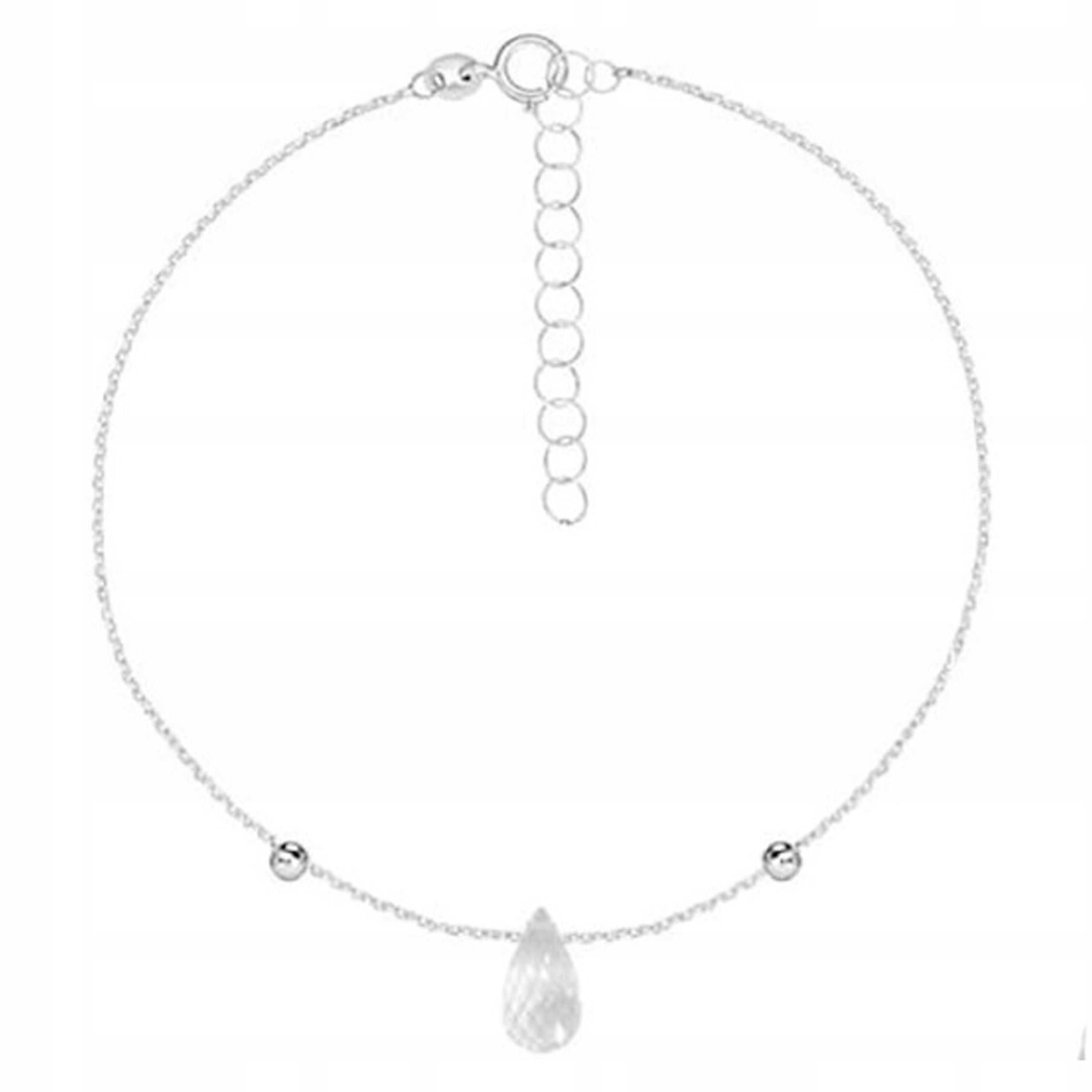 Stříbrný dámský náramek 925 závěsná slza celebrita přívěsek dárek