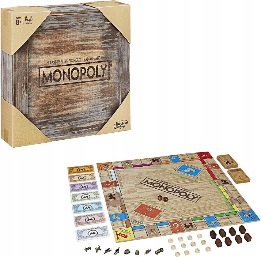 Monopoly Vintage Specjalna Edycja z Drewna wer. francuska Opis