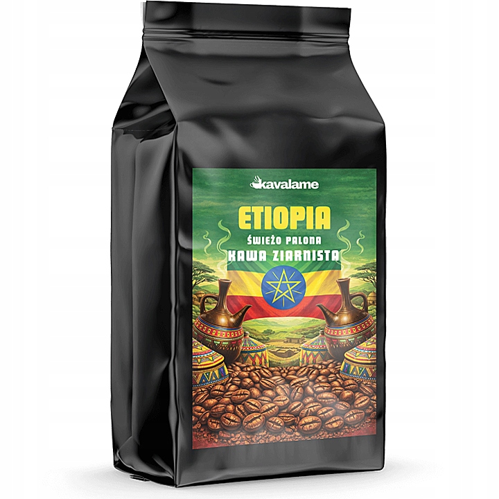 Káva zrnková 1 kg Etiopia 100% Arabica Čerstvě Pražená Do Kávovaru Kavalame