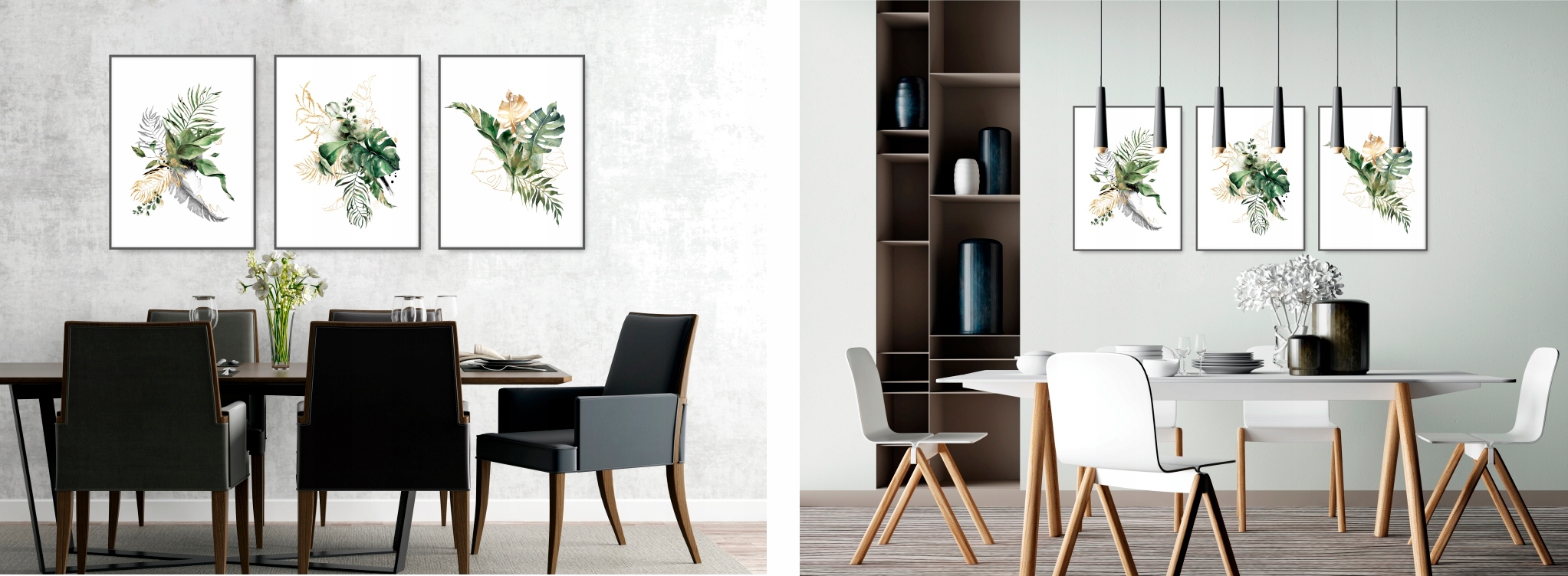 MONSTERA akwarela zestaw 3 plakaty 30x40 #98A Marka inna