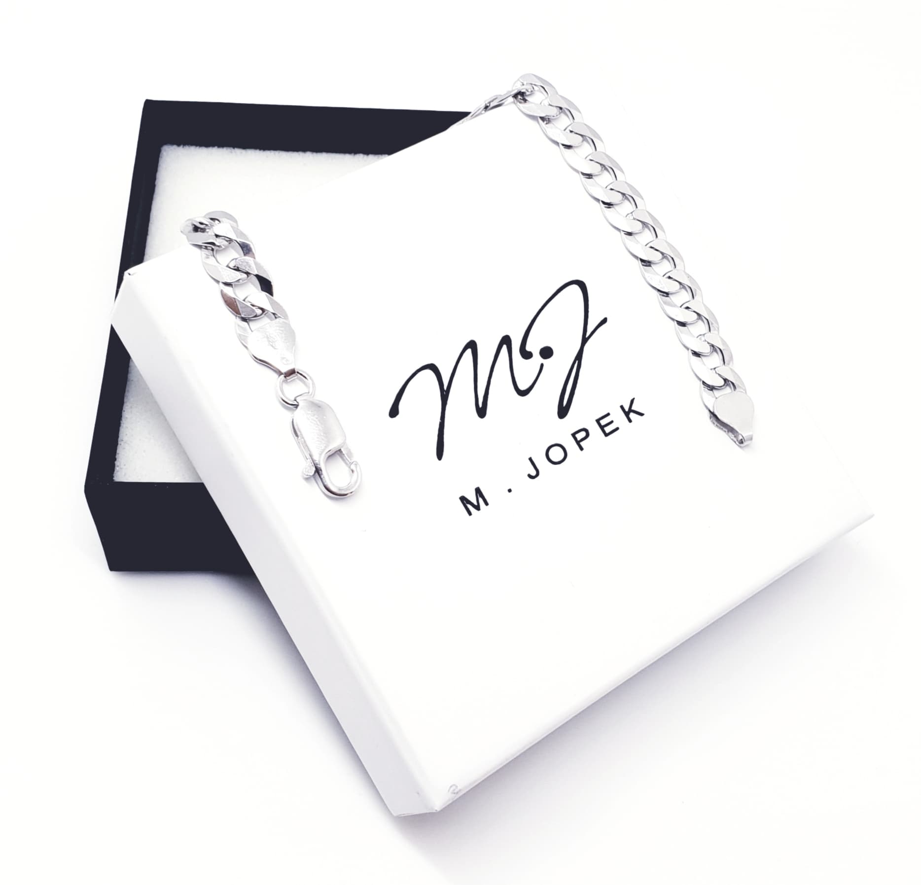 

Rodowana Srebrna Bransoleta Pancerka 10mm/21cm