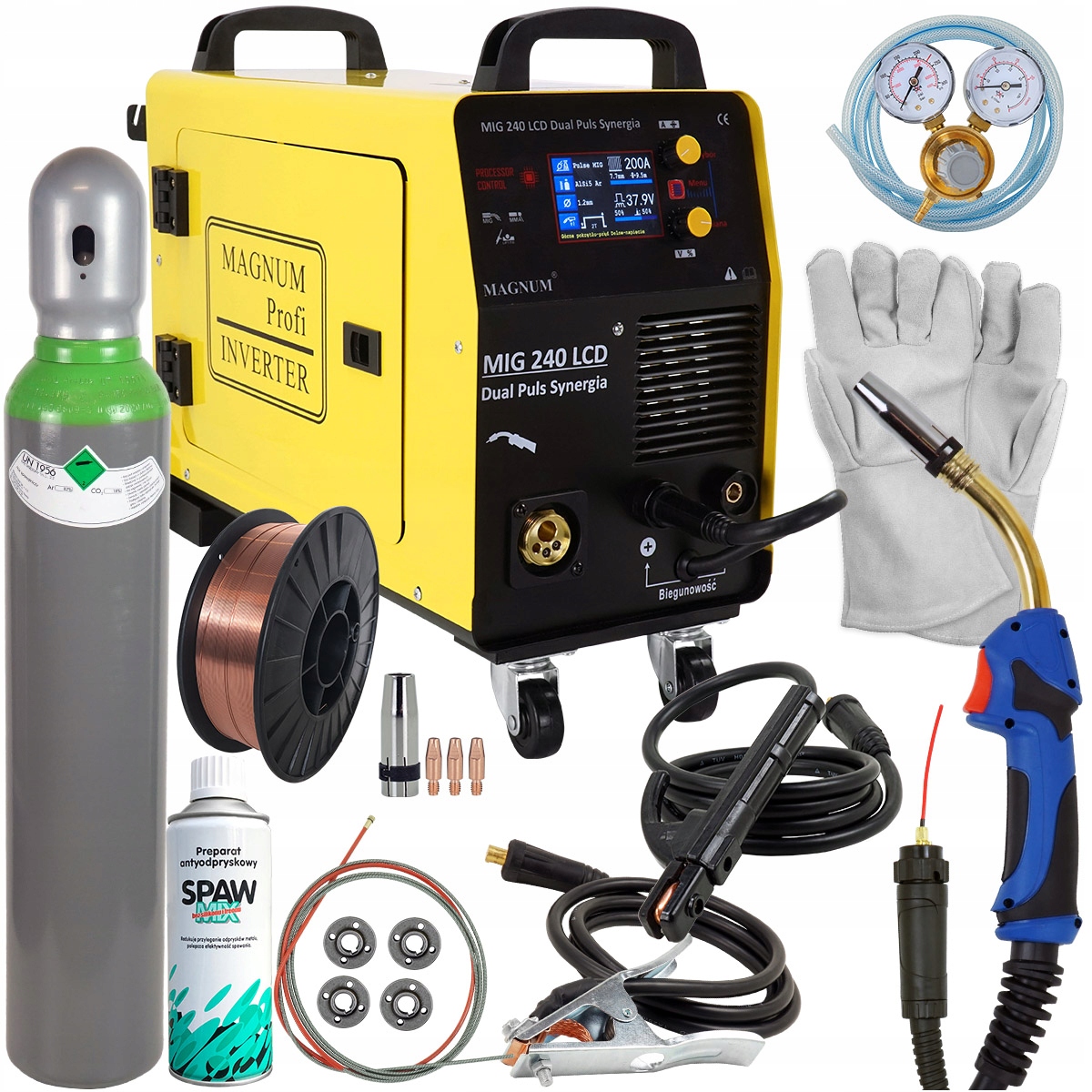 

Spawarka Magnum Mig 240 Dual Puls LCD Migomat 3w1