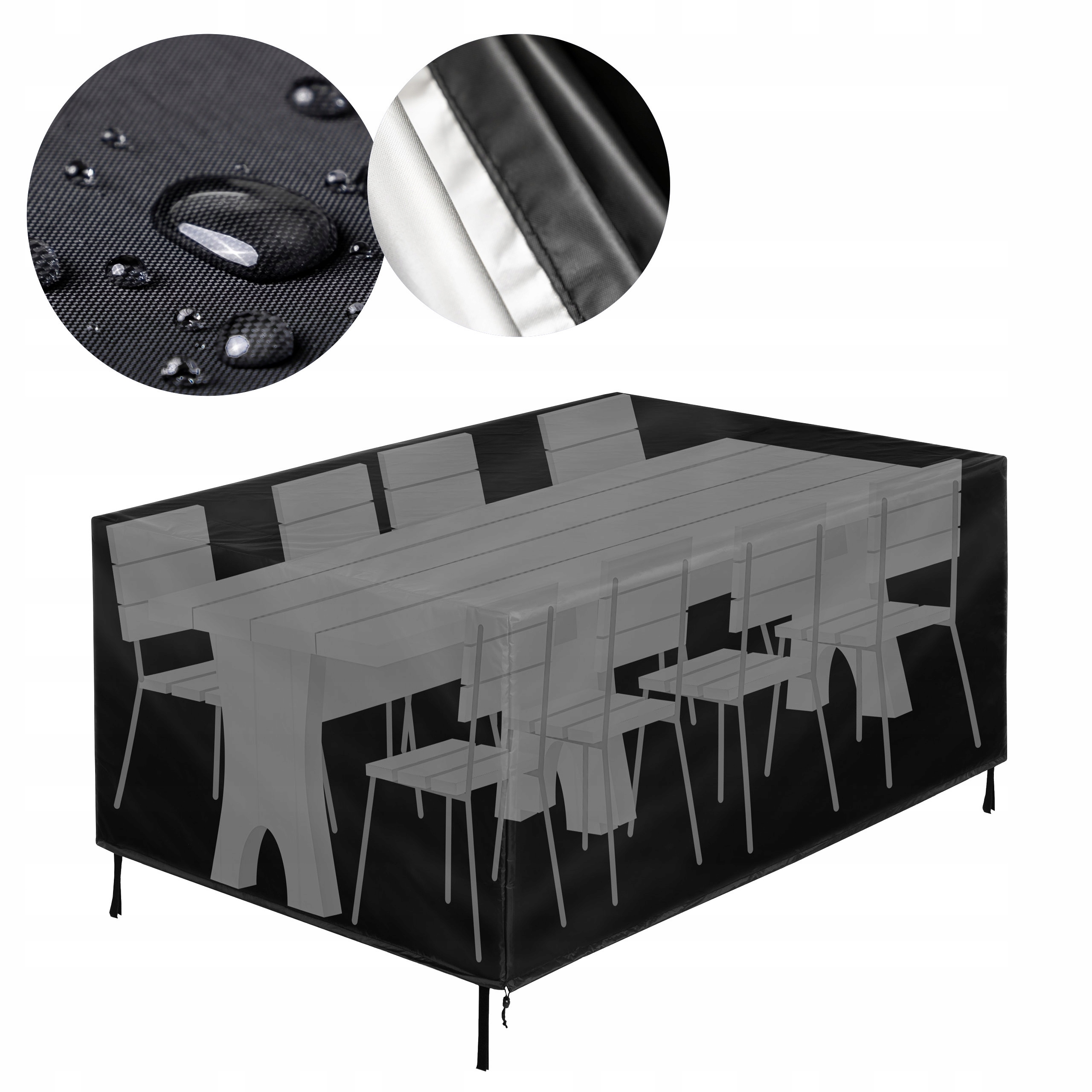 Pokrowiec Na Meble Ogrodowe na stół na krzesła Zestaw Wodoodporny 315x160cm