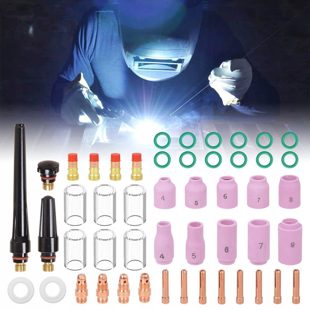 49X Startovací Sada Tig Akcesoria Čočka Tryska WP17/18/26-PLYNOVÁ Čočka