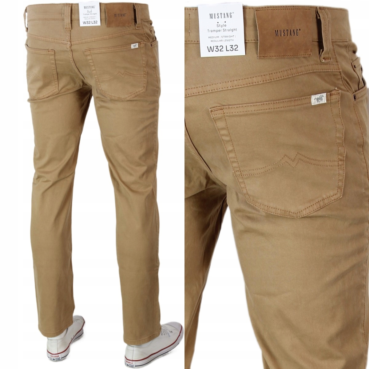 Mustang Tramper Straight Proste Jeans Materiał "tannin" W32 L32