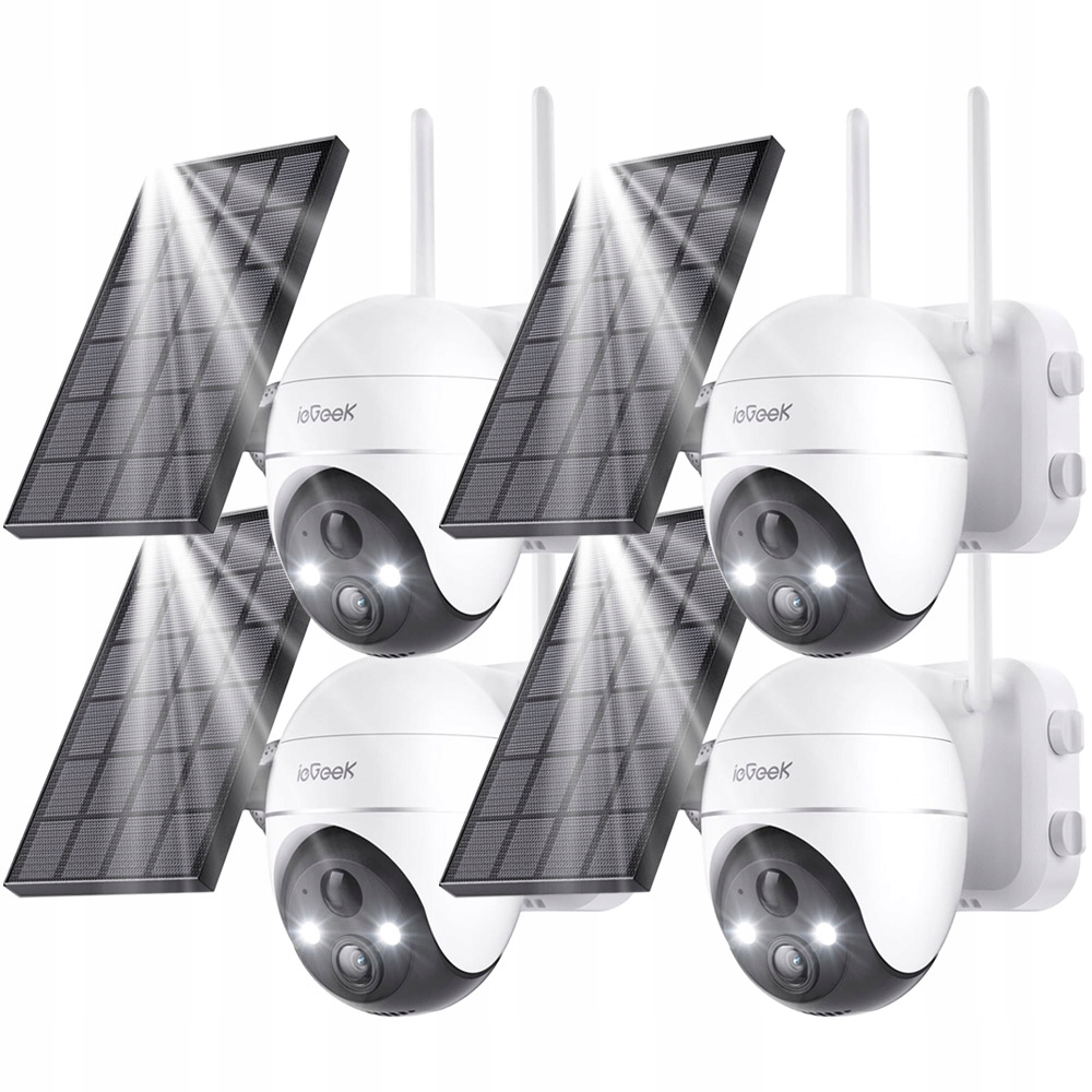 Venkovní kamera Otočná Ip WiFi 4K 5MP Zoom Aku Solární Detekce Pohybu x4