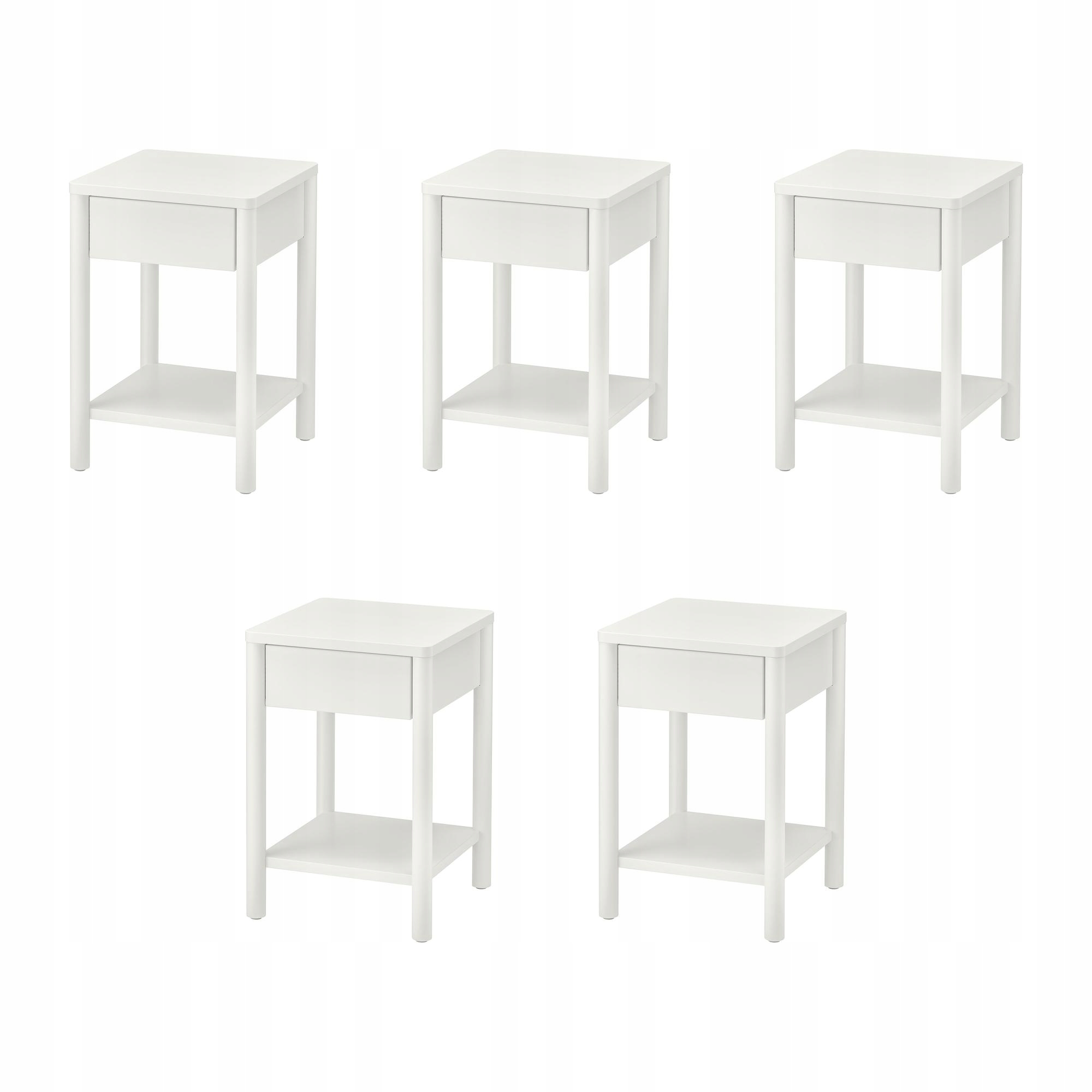 5 szt. Stolik nocny kremowy 40x40x59 cm Tonstad