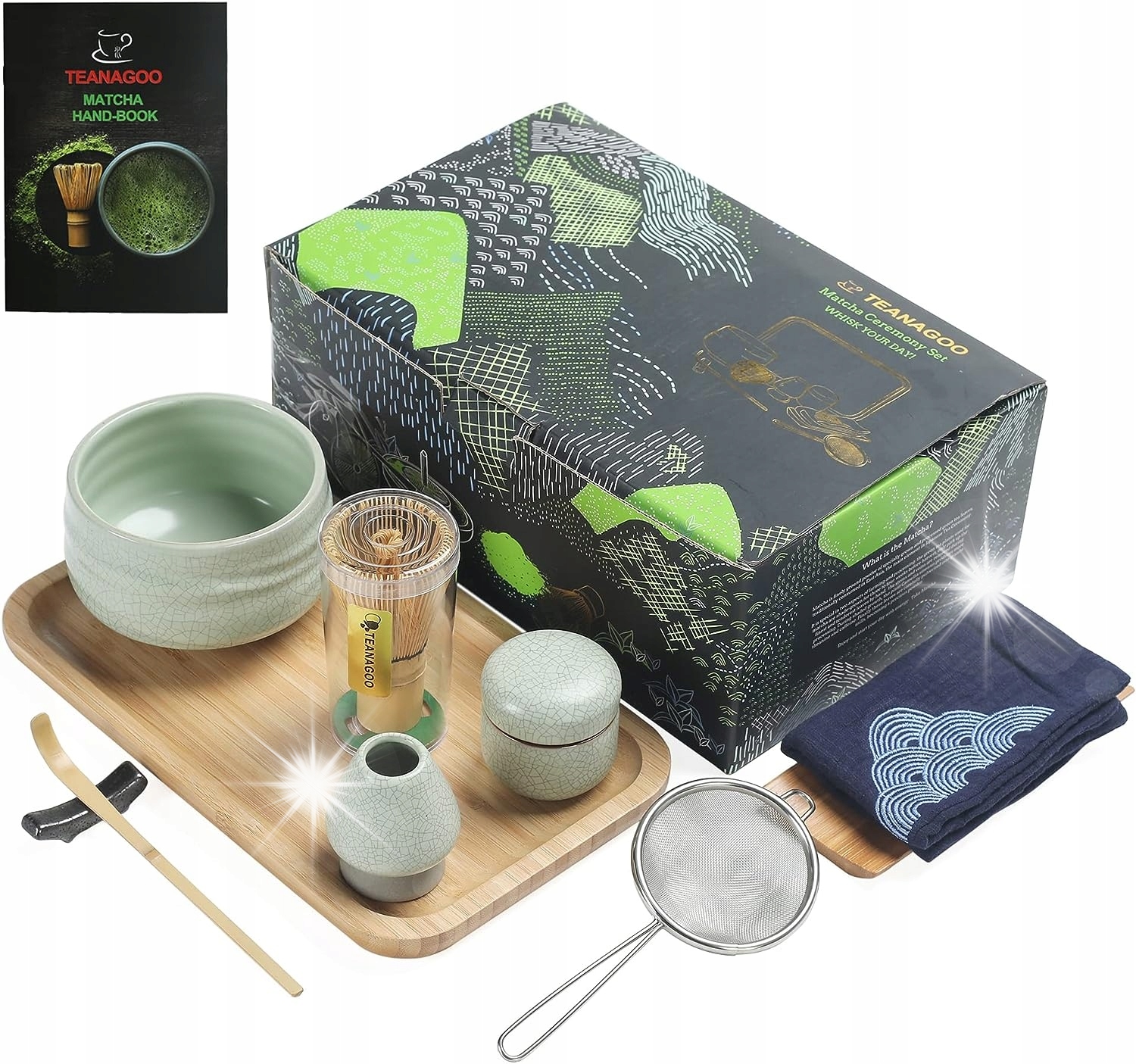 Matcha Sada Na Matchu 10-DÍLNÁ Matcha Miska Šlehací Metla Plec