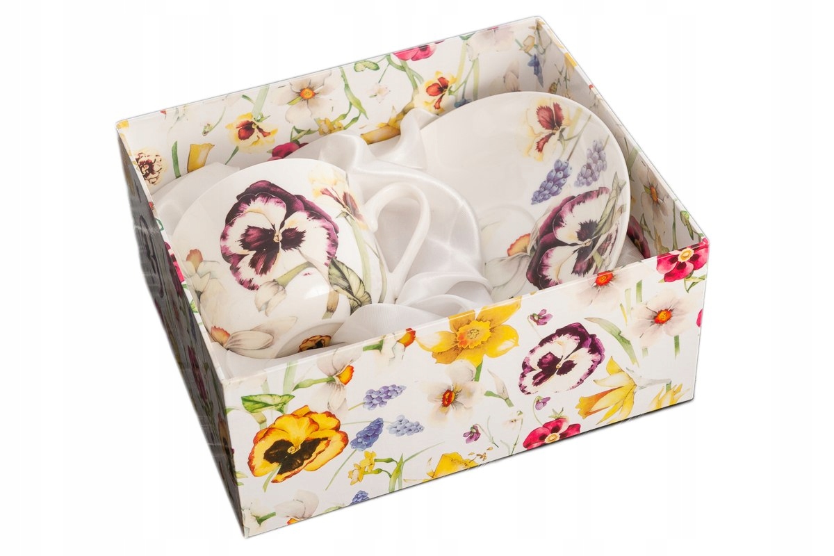 

Filiżanka Z Porcelany Kostnej Jumbo Bratki