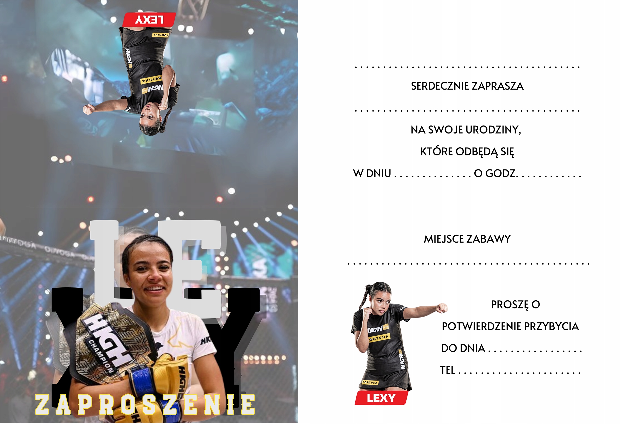 ZAPROSZENIE LEXY CHAPLIN TEAM X ZAPROSZANIA URODZINOWE 20x15 cm Marka inna