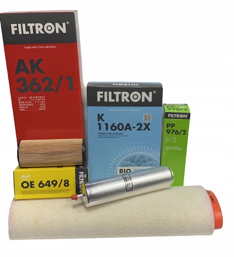 Sada 4 Filtrů Filtron Bmw 5 E60 E61 525 530D M57 D30 3.0 diesel Uhlíkový