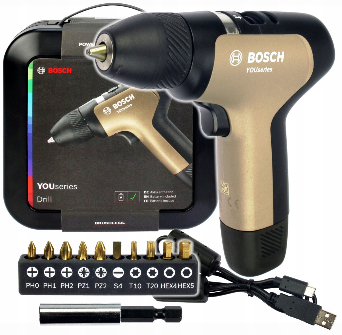 

Wkrętarka YOUseries Drill Bosch 10 Bitów Walizka