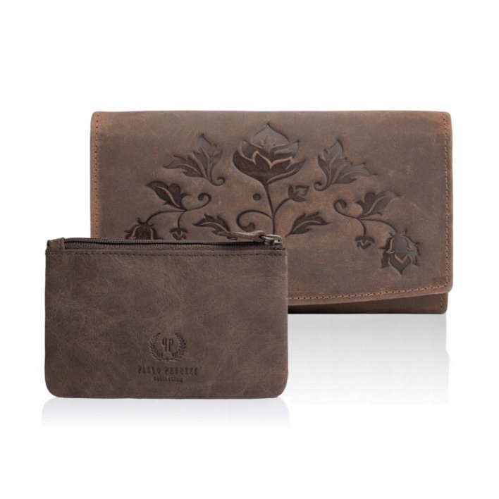 Dárková Sada Kožená Dámská Peněženka a Kožené Pouzdro Na Klíče