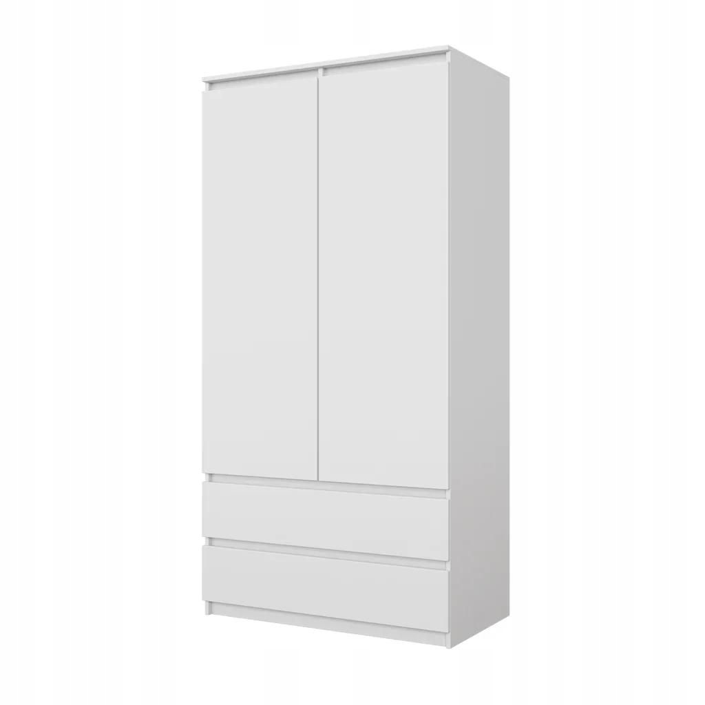 Szafa 90 cm Joelle Biały Mat 2 Drzwi 2 Szuflady 3 Półki