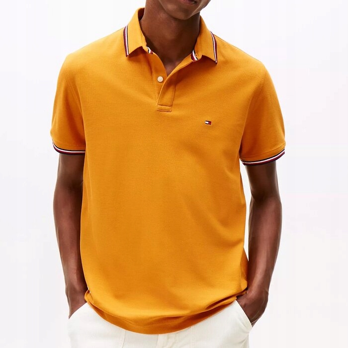 Polokošile Tommy Hilfiger bavlněná oranžová pánská L (nová)