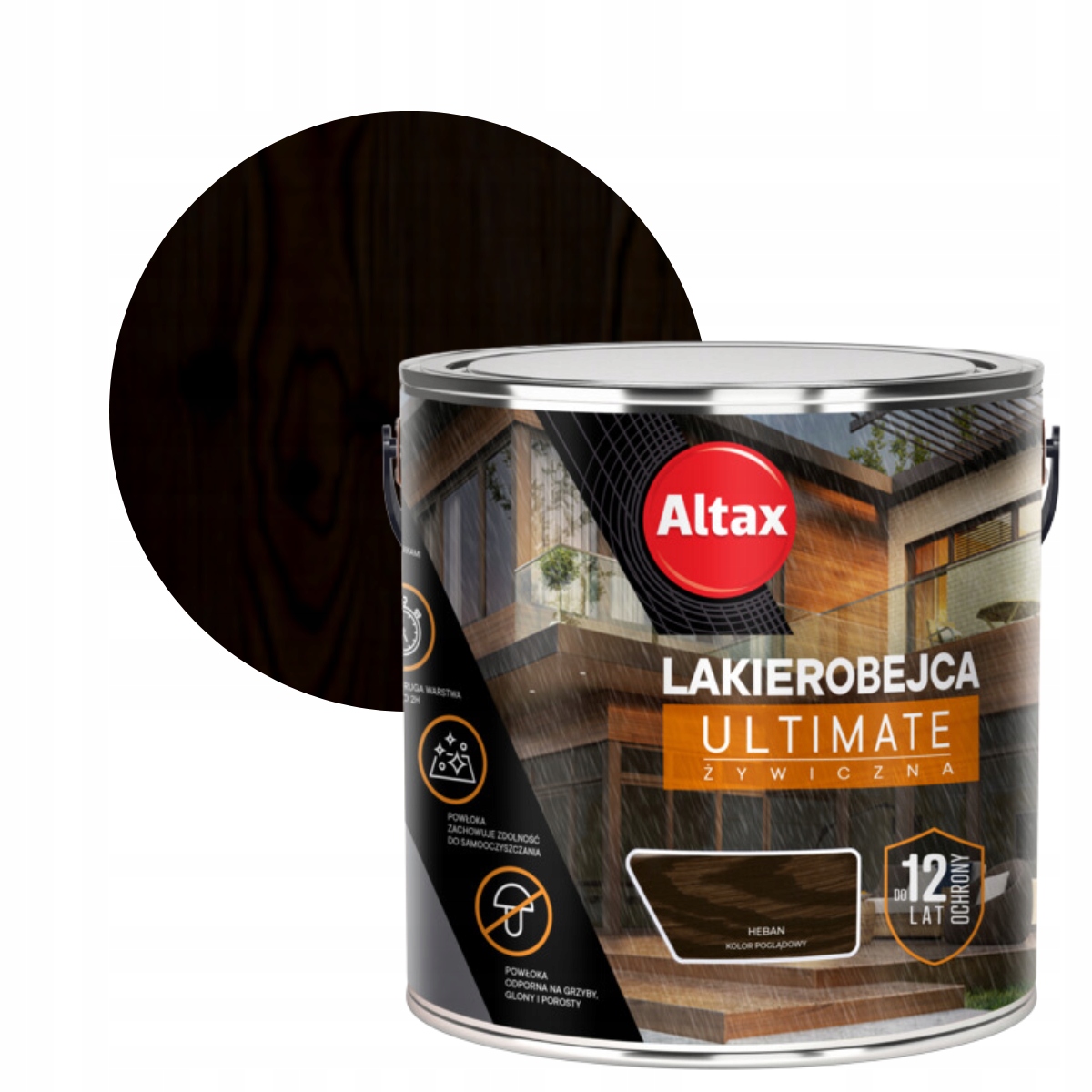 Altax Lakierobejca Do Drewna Ultimate Żywiczna 5L Heban