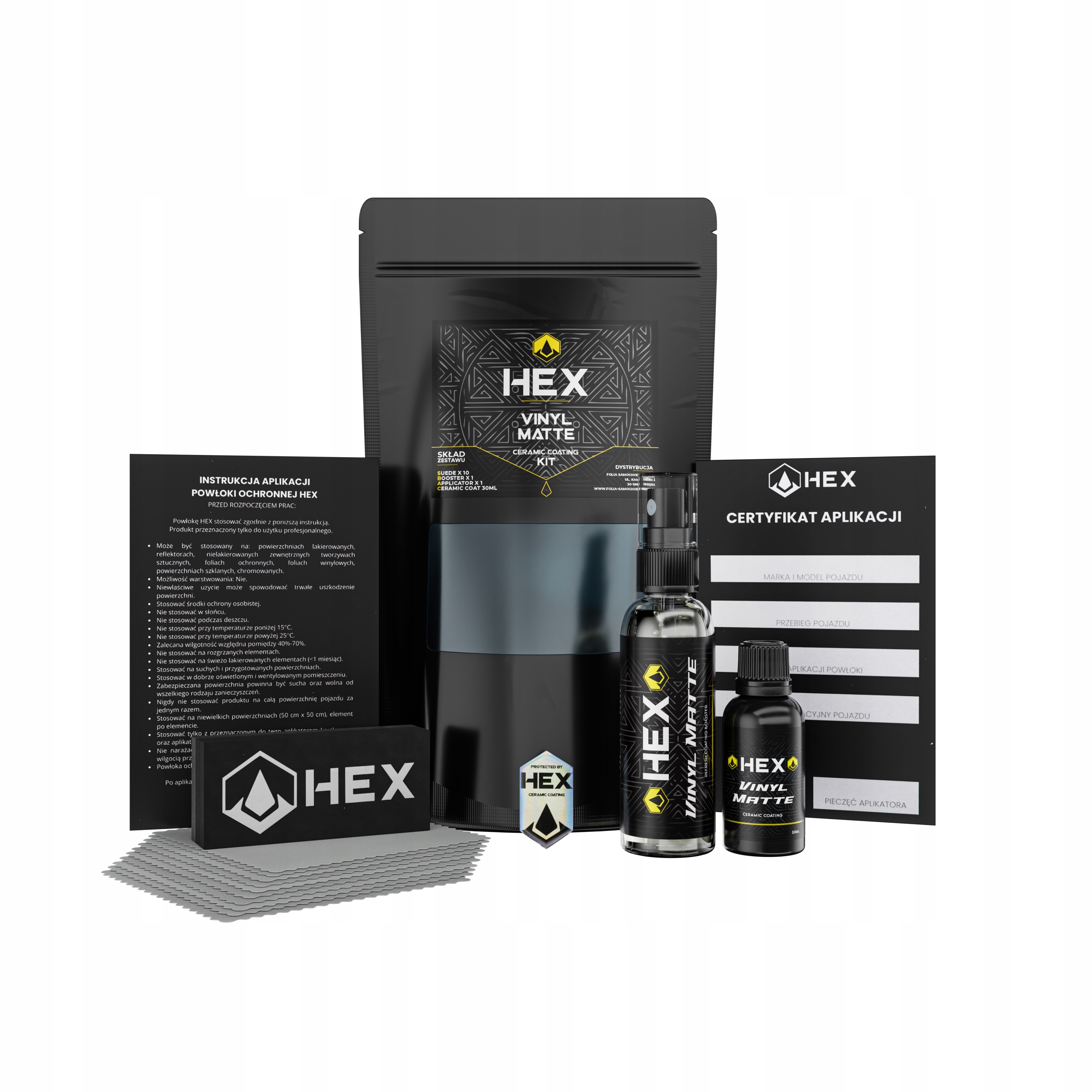 HEX Vinyl Matte Powłoka ceramiczna z grafenem do folii matowej 30ml ZESTAW