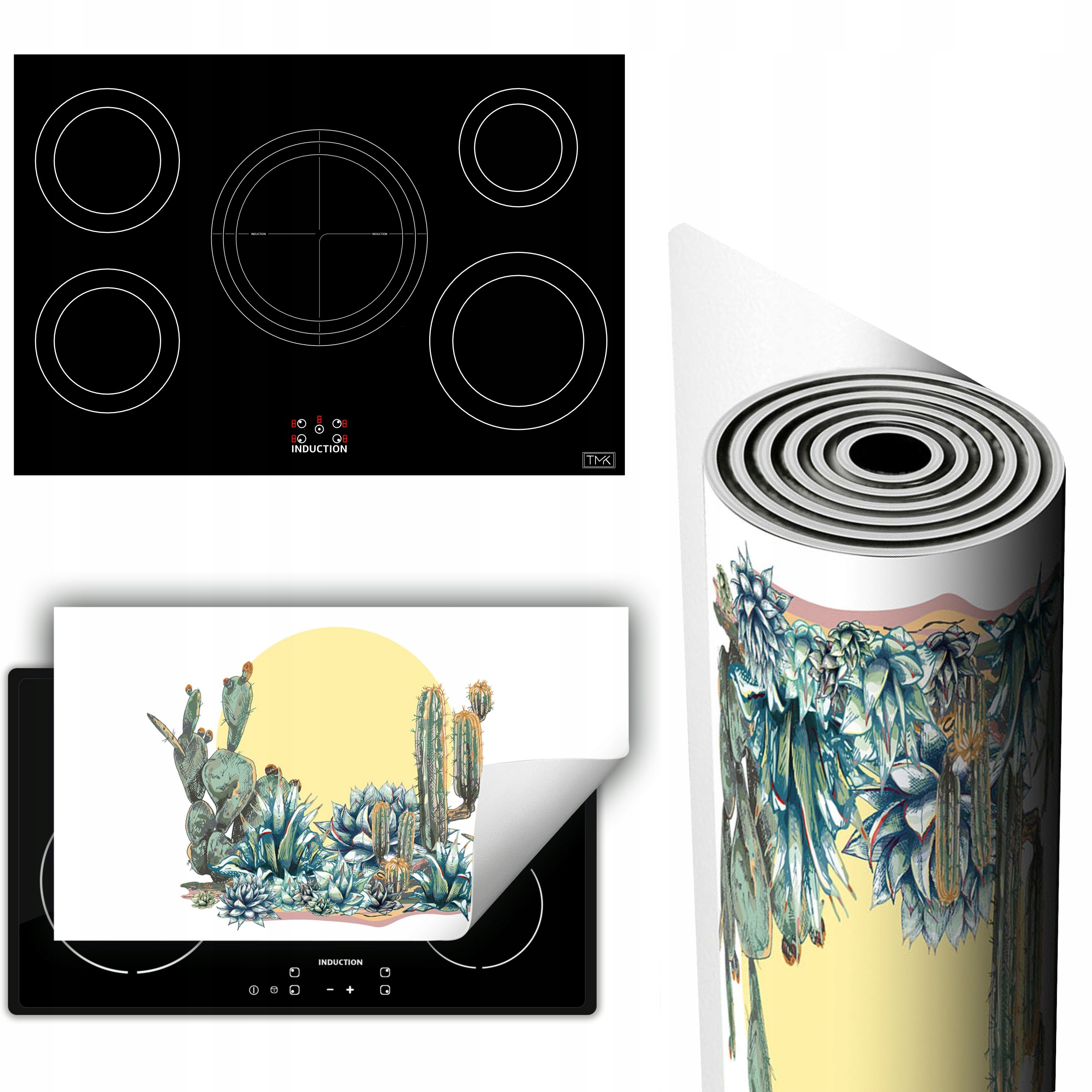 Vinylová Podložka Ochrana Kuchyňské Desky 90x52 Kaktusy slunce