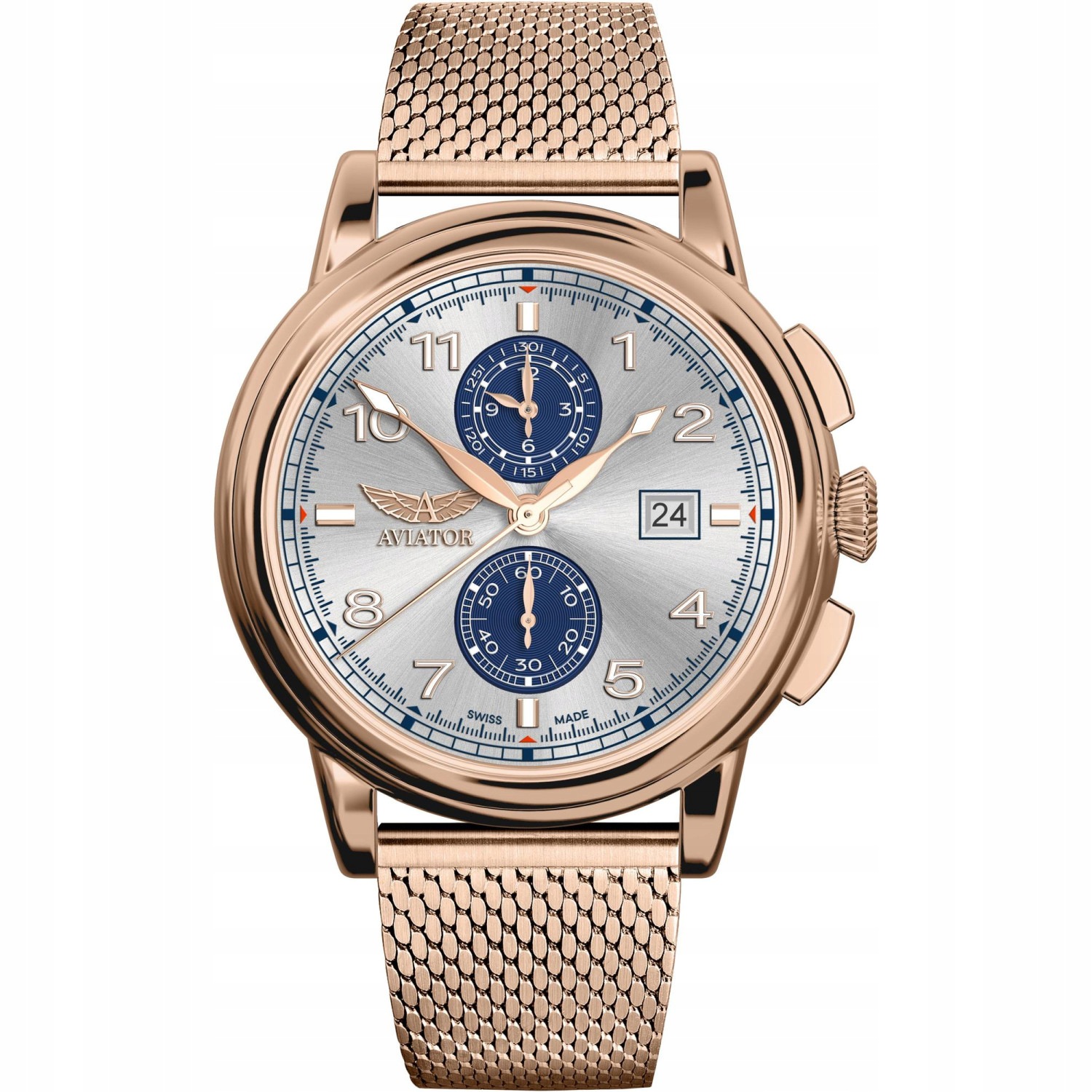 Pánské Hodinky Aviator V.2.45.2.414.5 růžové zlato