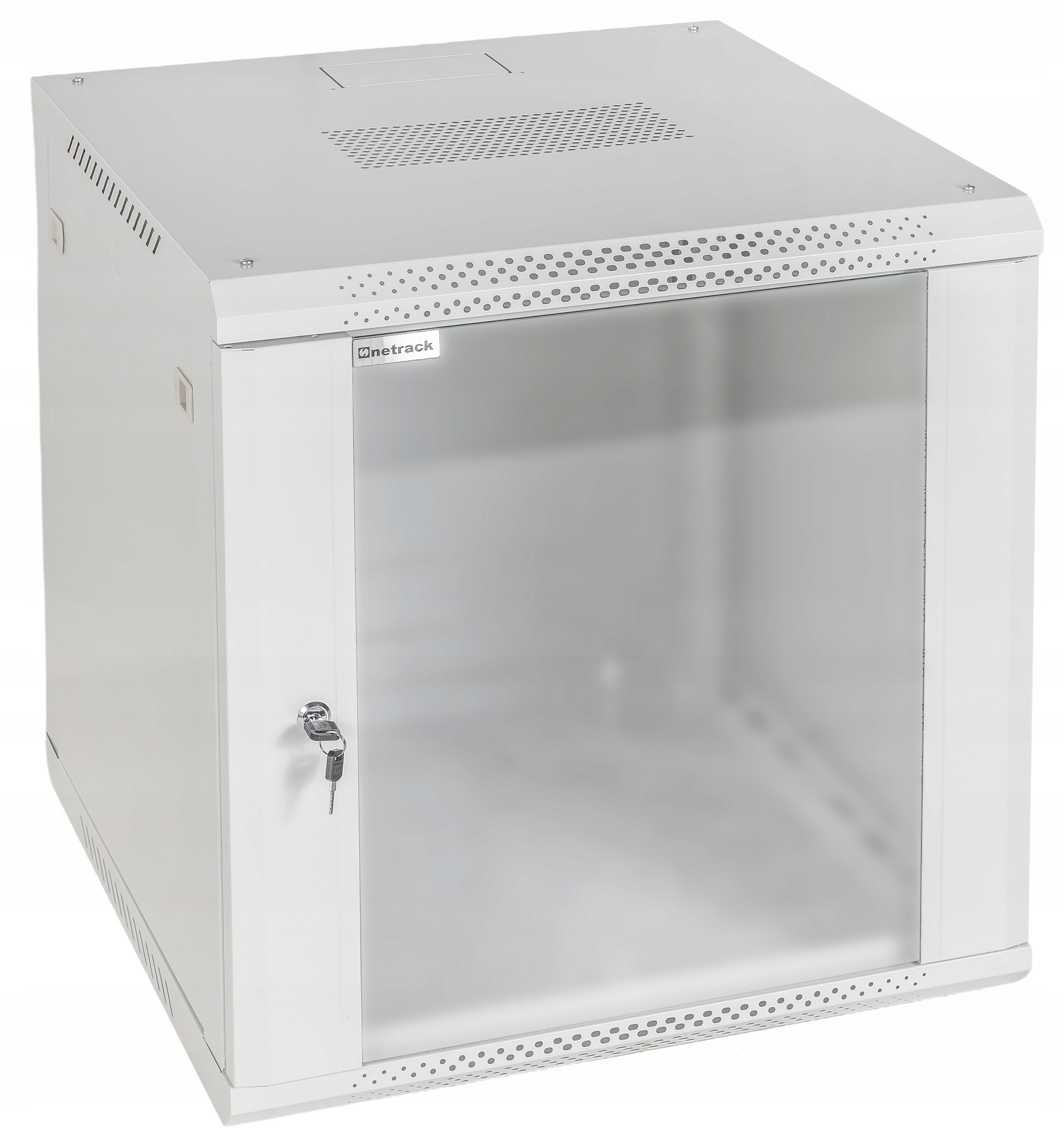 Skříň Rack 19" 12U, 600 mm, Netrack F-Line, šedá, dveře