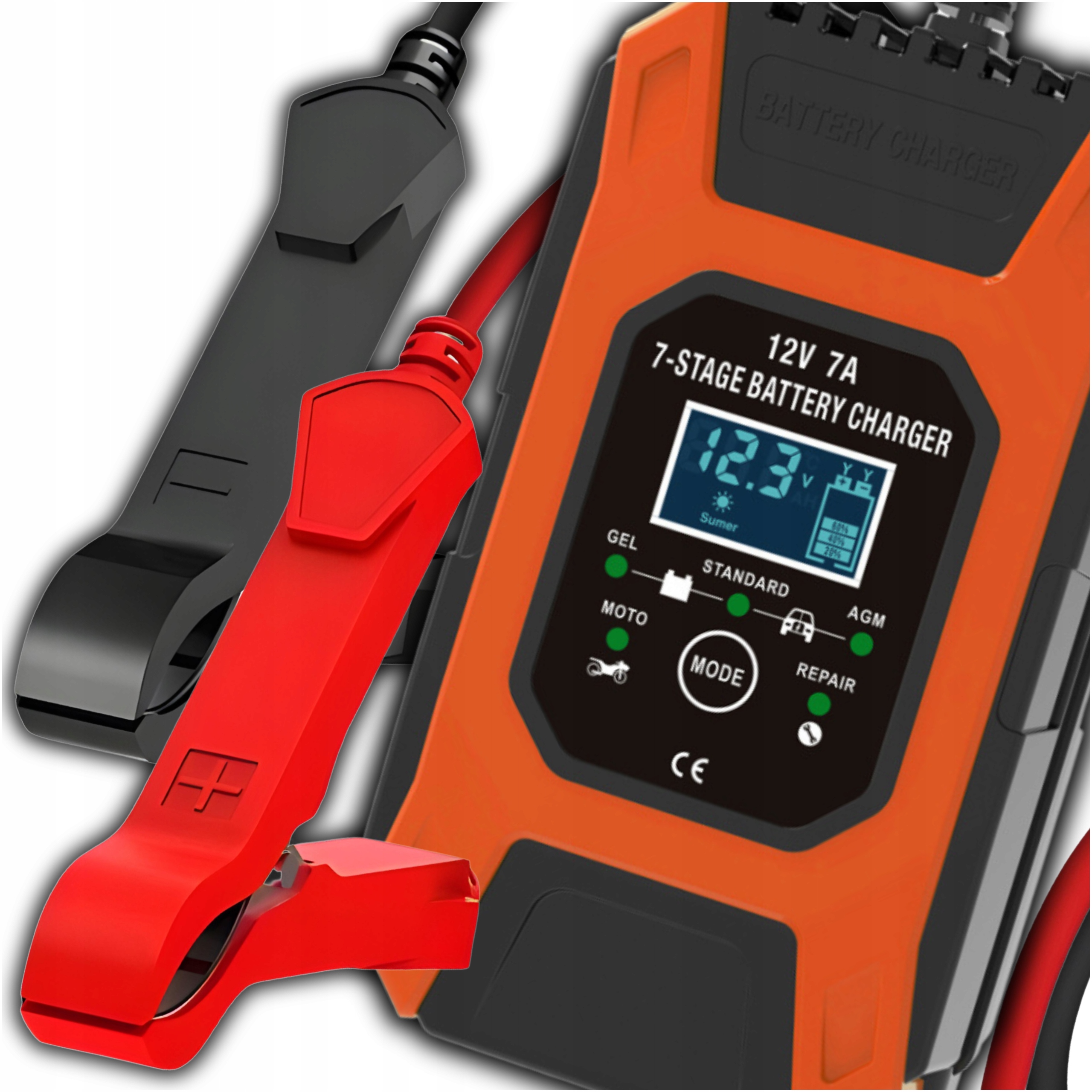 INTELIGENTNY Prostownik Samochodowy Do Akumulatorów 12V 24V FUNKCJA NAPRAWY Model Prostownik samochodowy