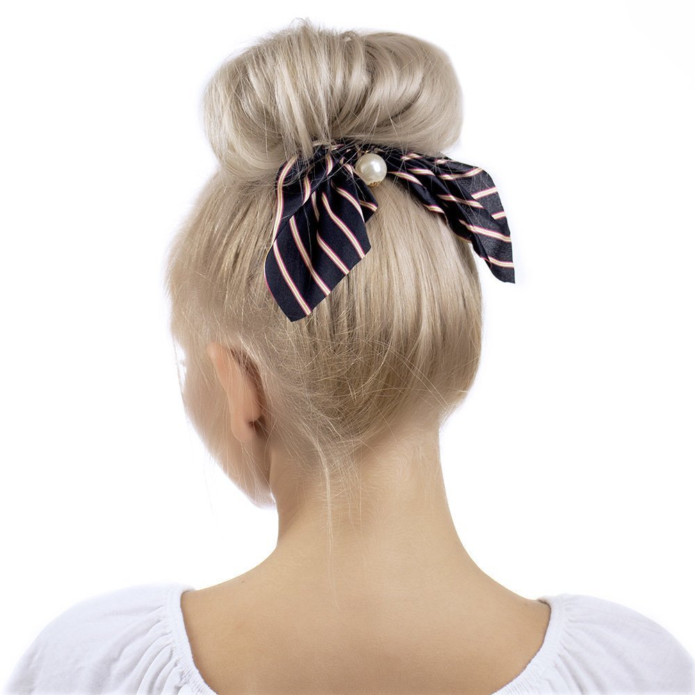

Gumka Do Włosów apaszka Scrunchie paski Czarna