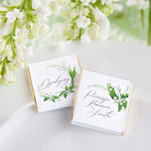 CZEKOLADKI podziękowanie komunijne z konwaliami 10szt Rodzaj słodycze