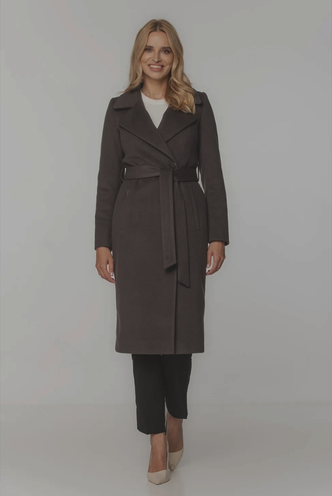 Passero dámský kabát na podzim a zimu klasický Lara espresso velikost 46