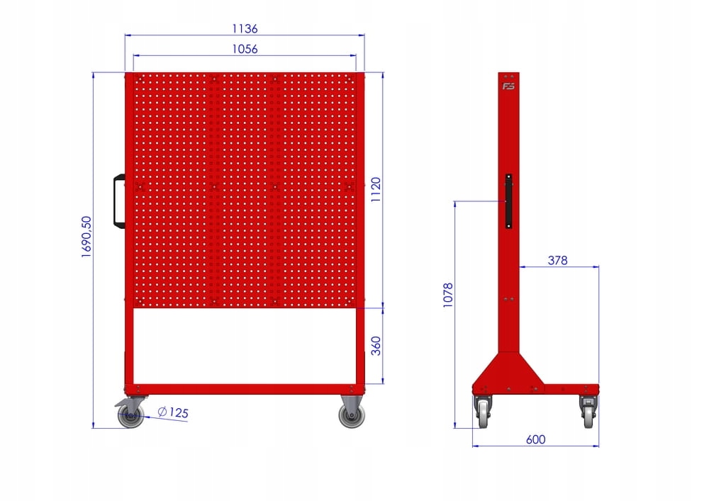 ST 110-11-P2 Stojak Narzędziowy w zestawie z listw Marka Fast Service