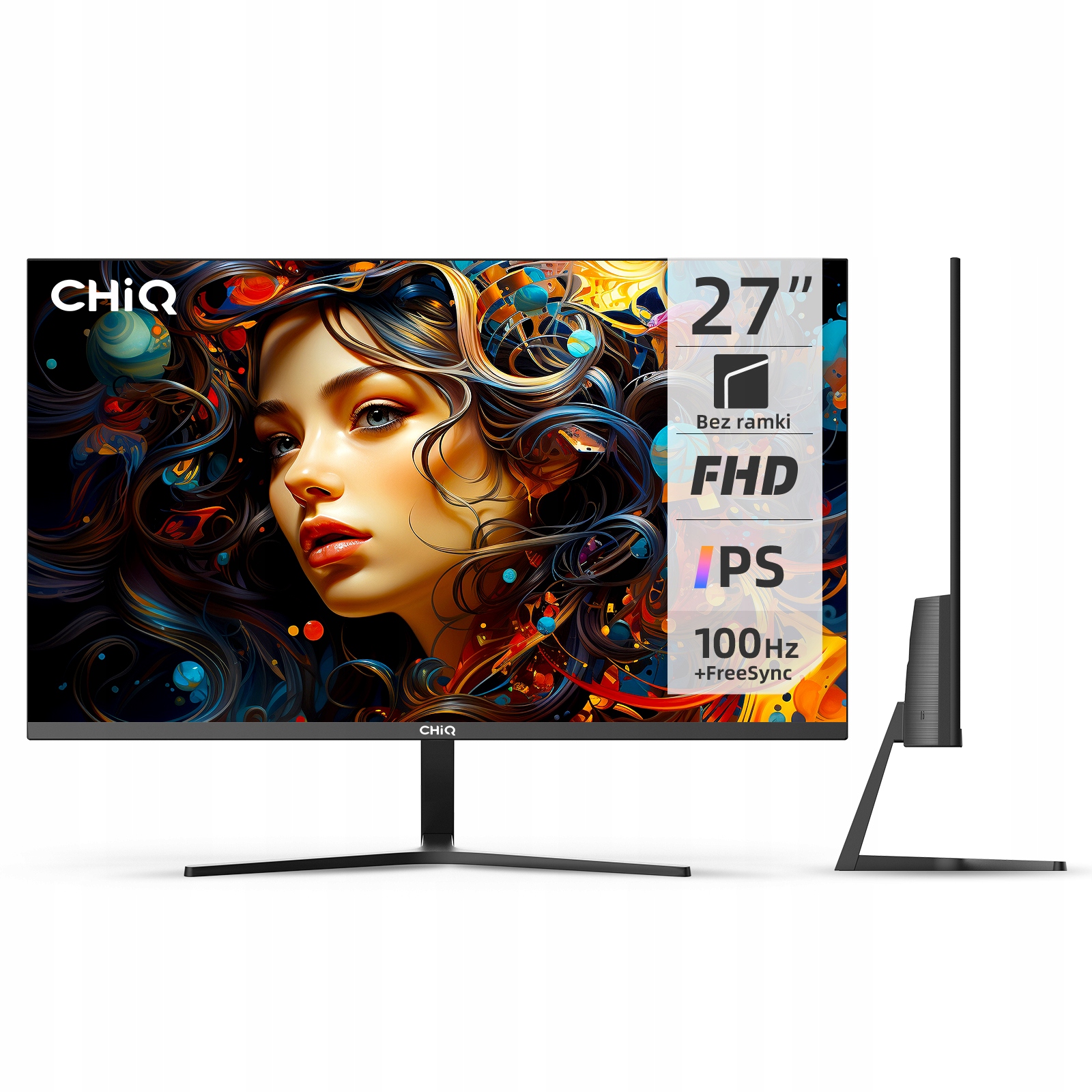 Bezrámčekový monitor 27'' CHiQ 27F650R 1920x1080 Fhd Ips, 100 Hz FreeSync
