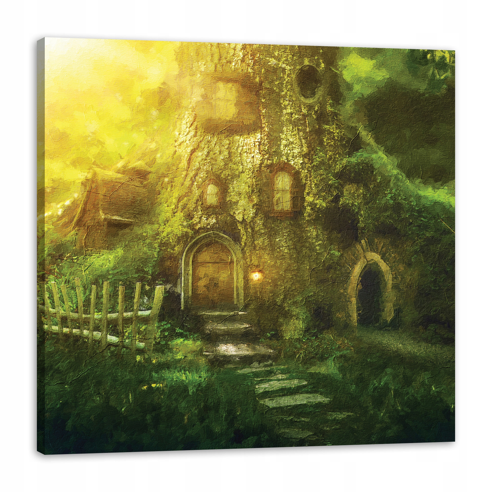 Obraz na plátně Dům ve stromě Olejové umění 80x80 cm Ideální jako dárek