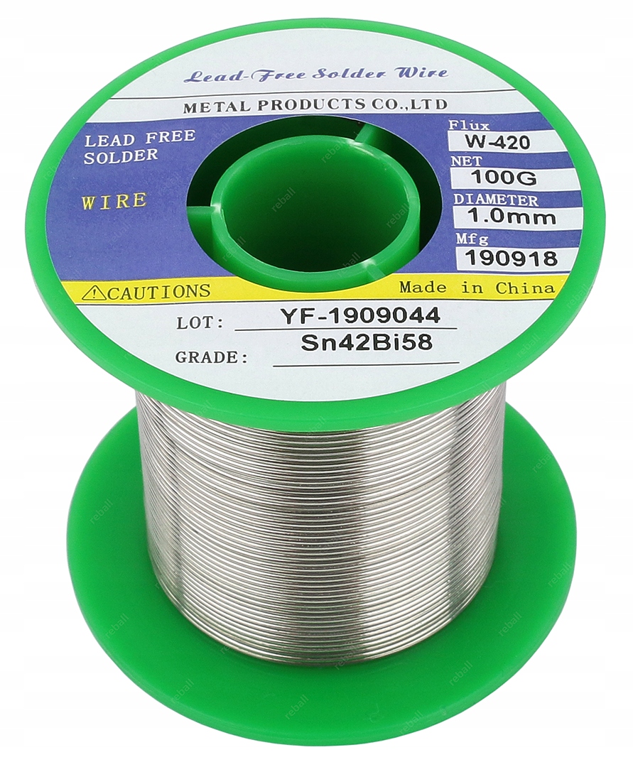 Cín Nízkotoplivý 138C 100g Sn42Bi58 1mm Tavidlo Vysoká Kvalita Čistota