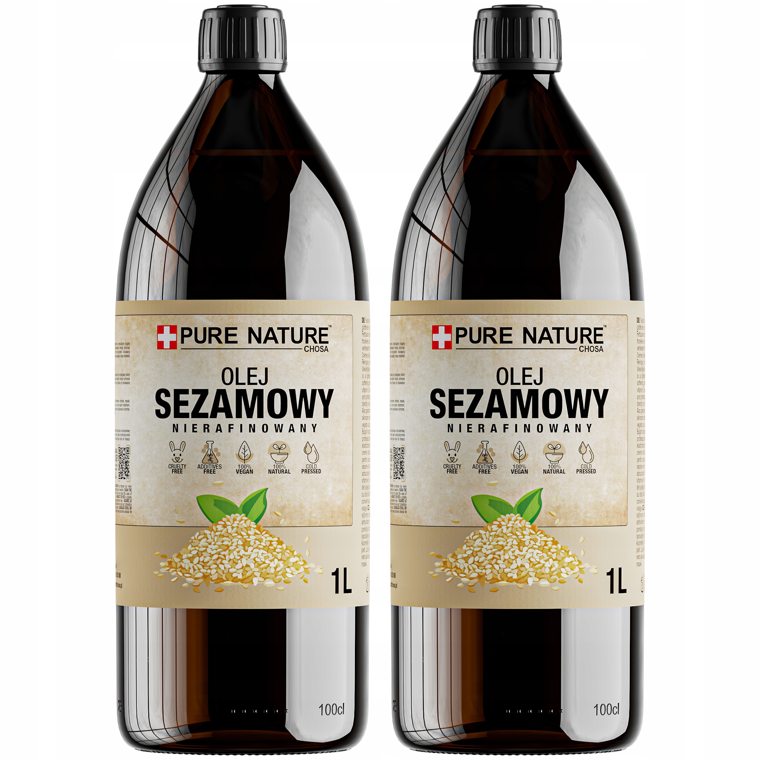 Sezamový Olej Lisovaný Za Studena Nerafinovaný Přírodní 1000 ml 2 x 1 l (2 l)