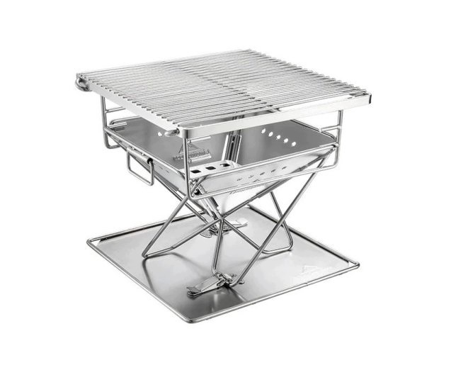 Grill przenośny mały składany turystyczny 24.5x24.5x.21cm stal nierdzewna