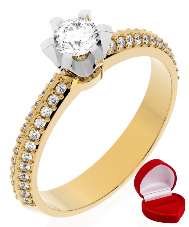 Zlatý Prstýnek 585 14k Diamant Brylant 0,19 ct R11