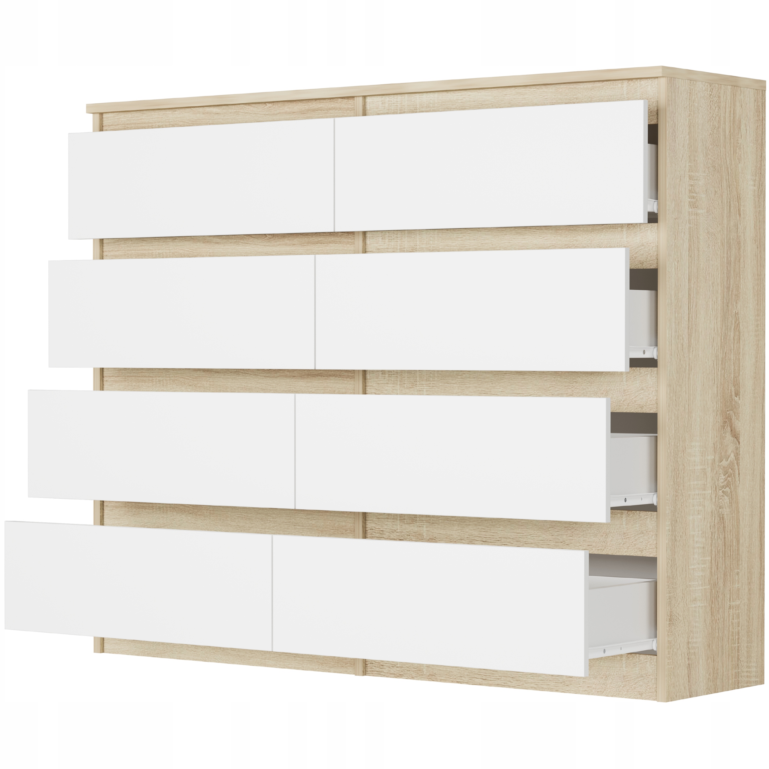 Nowoczesna KOMODA 120 SZAFKA 8 SZUFLAD R-120-S8 MIX SONOMA