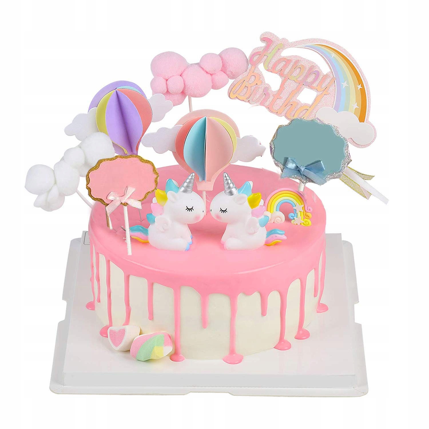Unikátní obchod Dekorace na dort s motivem jednorožce Barevné prvky