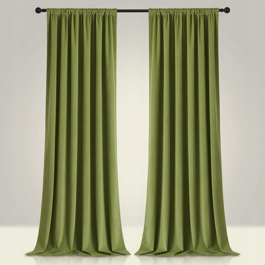 Zatemňovacie závesy velúrové tepelné 2 kusy 245x132 cm zelené