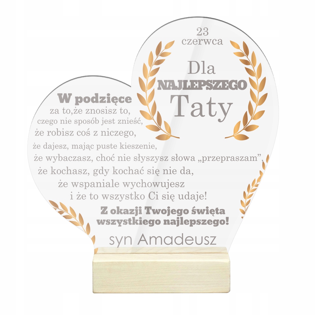 

Dzień Taty Ojca Upominek Statuetka Serce